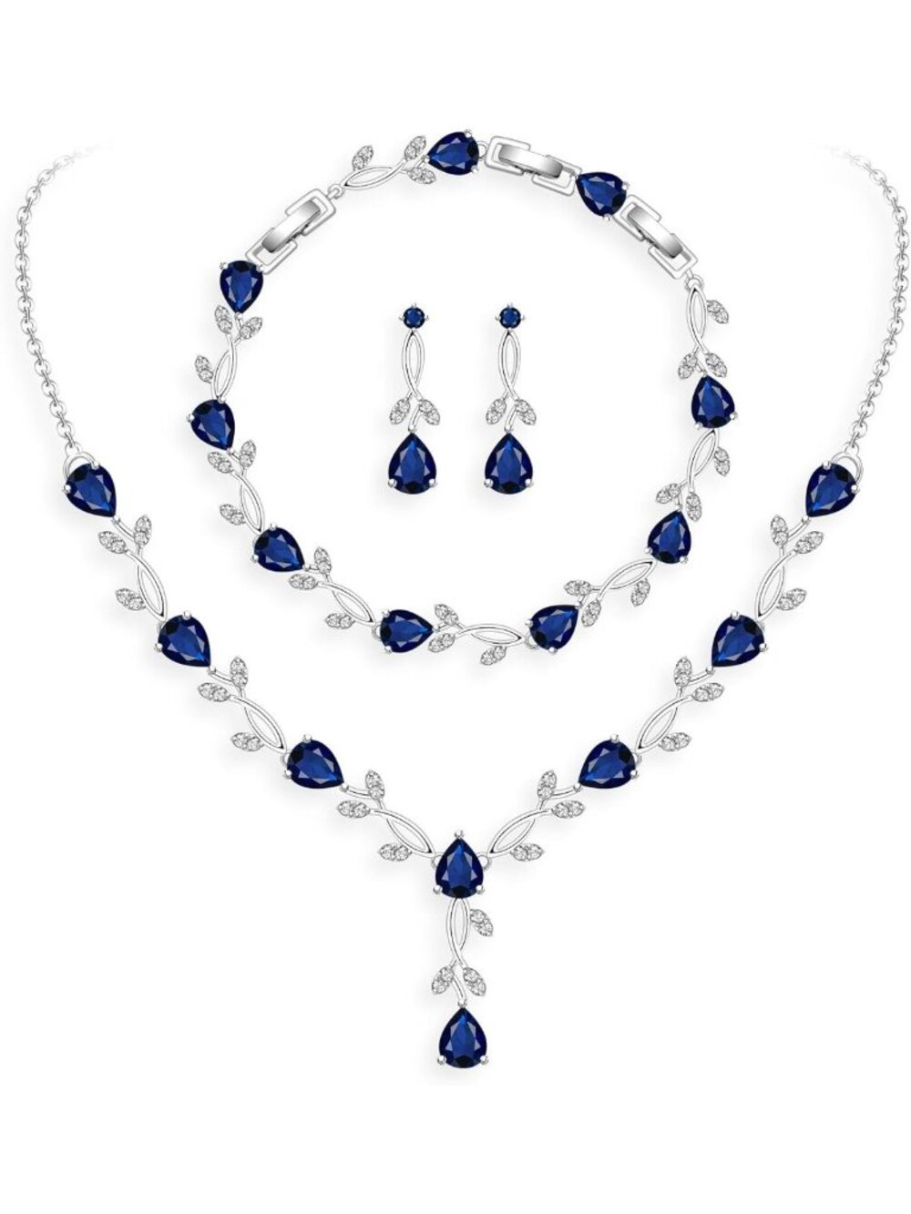 Elegant Wedding Jewelry Set for Bride & Bridesmaids - Cubic Zirconia Necklace